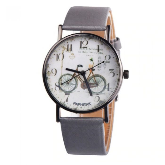 Ceas dama model bicicleta, casual fashion style, curea gri Ceas dama model bicicleta, casual fashion style, curea gri